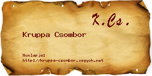 Kruppa Csombor névjegykártya